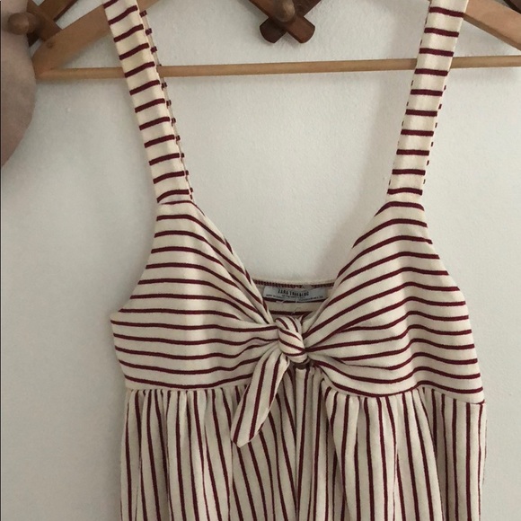 Zara red and cream striped dress sz M - Picture 2 of 4